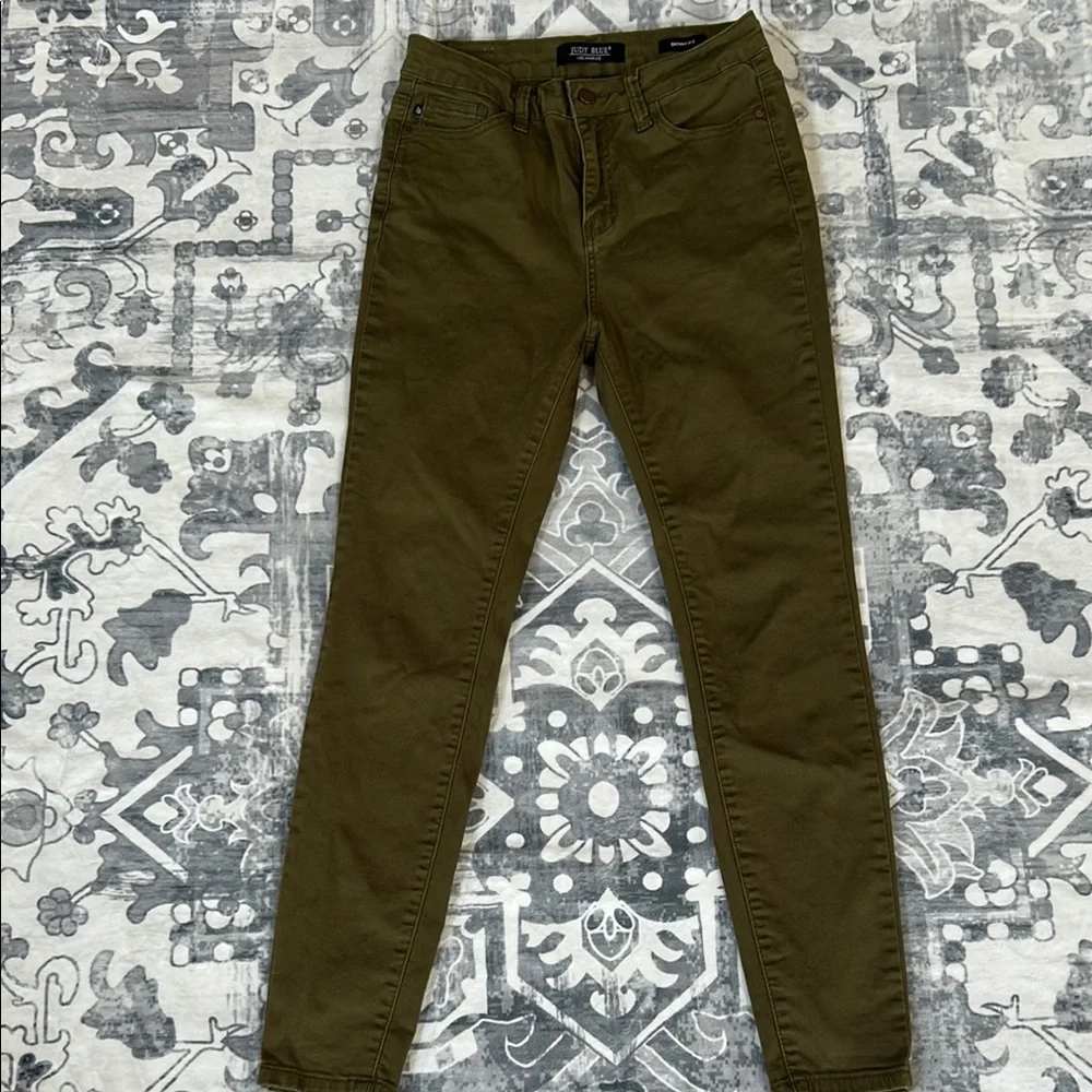Judy Blue Olive Green Skinny Jeans Size 7/28 Style# JB88146 - Picture 3 of 12